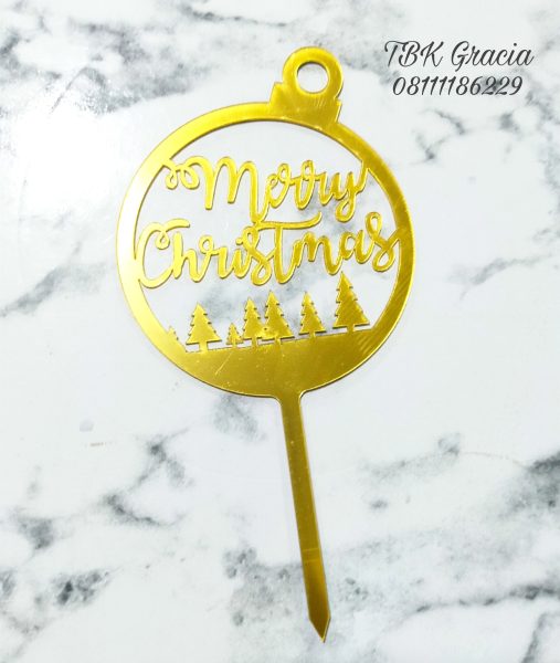 Topper Christmas Gold Bulat (TCG-05)