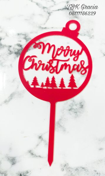 Topper Christmas Merah Bulat (TCM-05)
